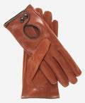 CD4255 (medium brown) - Women’s Italian leather driving gloves with contrast welting 1