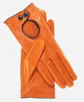 CD4255 (tangerine) - Women’s Italian leather driving gloves with contrast welting 1