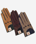 CD4363 (camel/forest) - Women’s two-tone Italian leather driving gloves 3