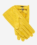 CD4378 (yellow) - Women's sporty Italian leather driving gloves 2