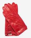 CD4814 (red) - Women’s Italian leather driving gloves with buckled strap 2