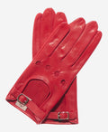 CD4814 (red) - Women’s Italian leather driving gloves with buckled strap 1