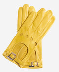 CD4814 (yellow) - Women’s Italian leather driving gloves with buckled strap 1