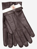 CR3103 (brown) - Men’s handsewn Italian rabbit fur gloves 2