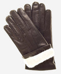 CR3103 (brown) - Men’s handsewn Italian rabbit fur gloves 1