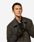 CR3103 (brown) - Men’s handsewn Italian rabbit fur gloves 5
