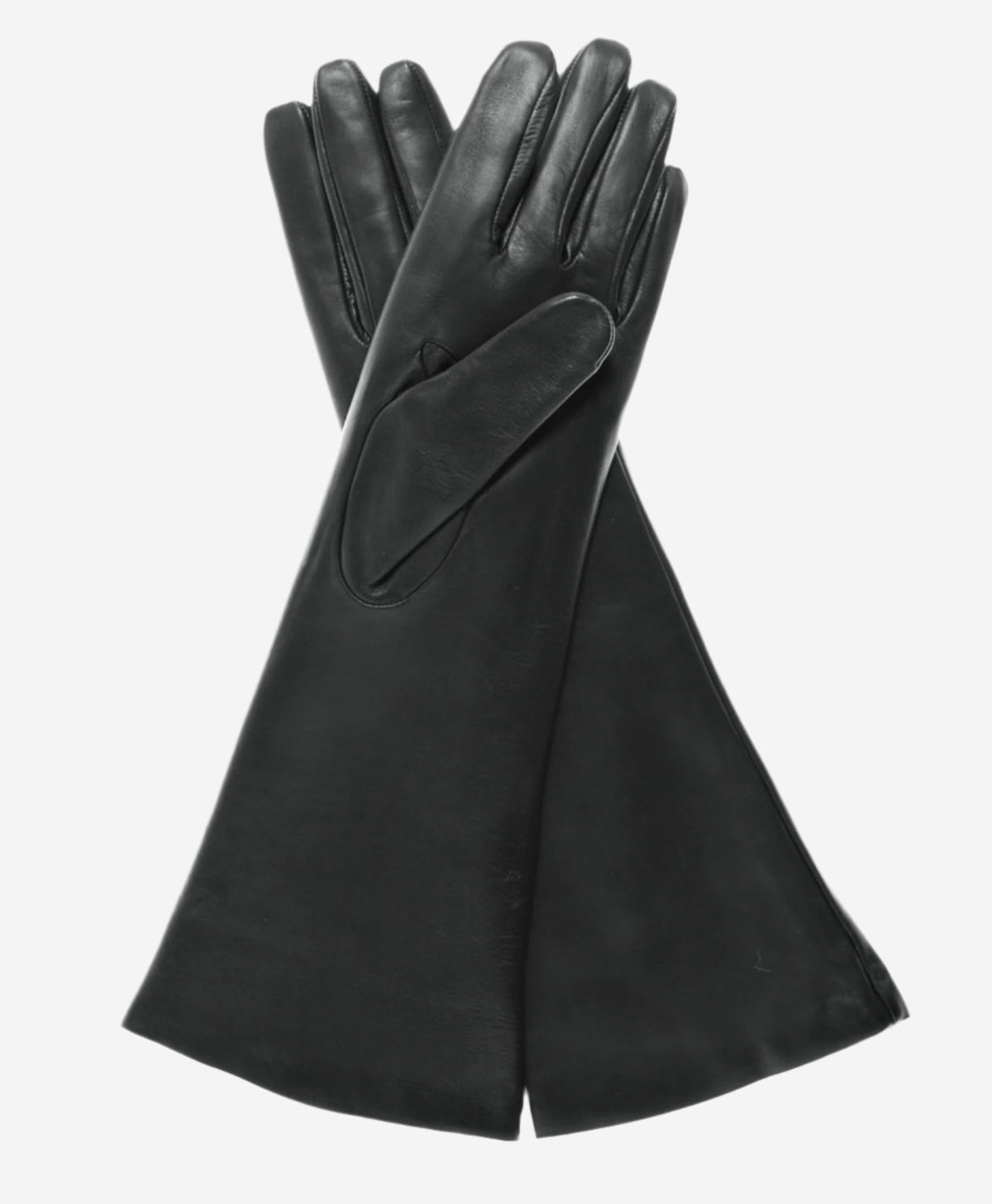 CR4001W6 (black) - Italian rabbit fur lined 6-button length leather gloves