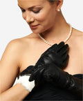 CR4001W6 (brown) - Italian rabbit fur lined 6-button length leather gloves 2