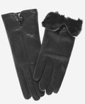 CR4302 (black) - Women’s Italian rabbit fur gloves with button 2