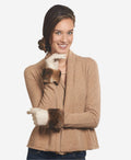 CR4450 (cream) - Women's Italian Orylag rabbit fur cuff cashmere lined winter leather gloves 2