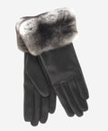 CR4450 (black) - Women’s Italian Orylag rabbit fur cuff cashmere lined winter leather gloves 1