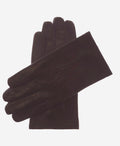 CS3913 (brown) - Men's Italian Silk Lined Touchscreen Leather Gloves 1