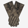CS4070 (black) - Women's Italian Silk Lined Lambskin Leather Gloves with Buttons 2