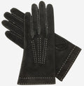 CS4104 (black) - Women's Italian Silk Lined Handsewn Leather Gloves with Contrast Stitching 1