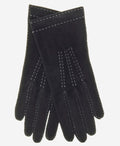 CS4104 (black) - Women's Italian Silk Lined Handsewn Leather Gloves with Contrast Stitching 2