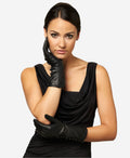 CS4255 (black) - Italian Silk Lined Gloves with 4-Button Length 2