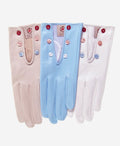 CS4312 (cream) - Women's Italian Silk Lined Gloves with Buttons 2