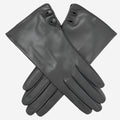 CS4345 (black) - Women's Italian Silk Lined Leather Gloves with 2 Buttons 1