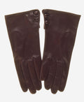 CS4345 (brown) - Women's Italian Silk Lined Leather Gloves with 2 Buttons 2