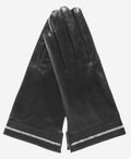 CS4461 (black) - Women's Italian Silk Lined Leather Gloves  with Swarovski Crystal Trim 3