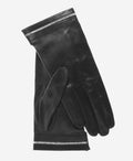 CS4461 (black) - Women's Italian Silk Lined Leather Gloves  with Swarovski Crystal Trim 2