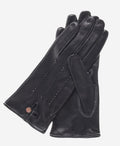 CS4801 (black) - Women's Italian Silk Lined Leather Gloves with Stitched Accents 1