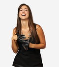 CU4303 (black) - Women's Short Italian Leather Gloves 3