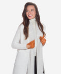 CU4629 (cognac) - Women's Unlined Italian Fashion Leather Gloves With Short Wrist 3