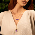 Soothing Remedy - Gold Amethyst Evil Eye Double Pointer Necklace 2
