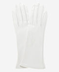 CW01W4 (white) - Italian Silk Lined 4-Button Length White Leather Bridal Gloves 2