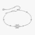Star of David Delicate Pave Beaded Chain Bracelet 3