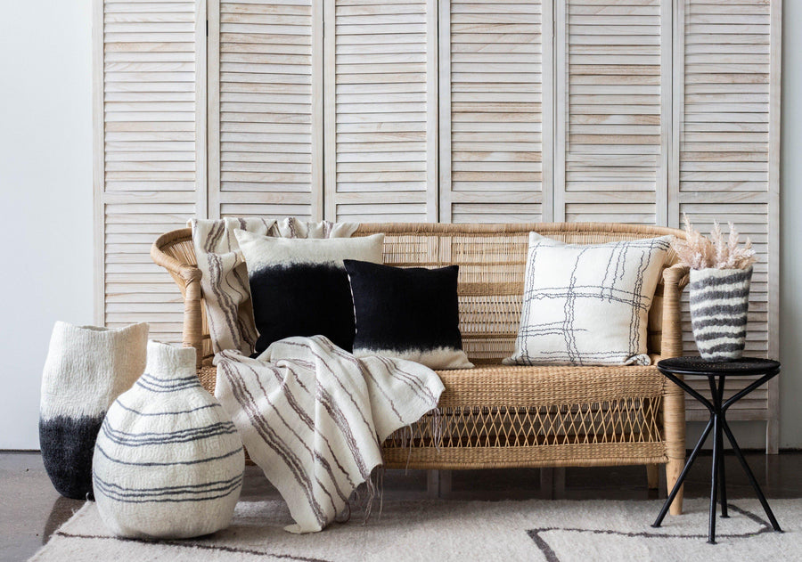 Eclipse Dip-Dyed Organic Wool Throw Pillow