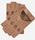 Rossana (beige) - Italian fingerless lambskin leather driving gloves 1