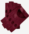 Rossana (berry) - Italian fingerless lambskin leather driving gloves 1