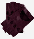 Rossana (eggplant) - Italian fingerless lambskin leather driving gloves 1