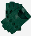 Rossana (hunter) - Italian fingerless lambskin leather driving gloves 1