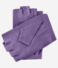 Rossana (lilac) - Italian fingerless lambskin leather driving gloves 2