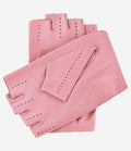 Rossana (pink) - Italian fingerless lambskin leather driving gloves 2