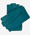 Rossana (sage) - Italian fingerless lambskin leather driving gloves 2