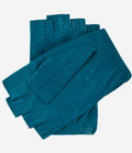 Rossana (turquoise) - Italian fingerless lambskin leather driving gloves 2