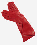Leonora (red) - Italian cashmere lined 6-button length leather gloves 1