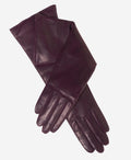 Leonora (black/grape) - Italian cashmere lined 6-button length leather gloves 1