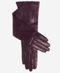Leonora (black/grape) - Italian 8-button length cashmere lined leather gloves 1