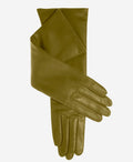 Leonora (moss) - Italian 8-button length cashmere lined leather gloves 1