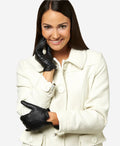 FC34 (black) - Women's Italian touchscreen cashmere lined leather gloves 2