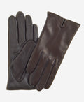 FC34 (dark brown) - Women's Italian touchscreen cashmere lined leather gloves 1