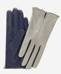 FC34 (grey) - Women's Italian touchscreen cashmere lined leather gloves 2