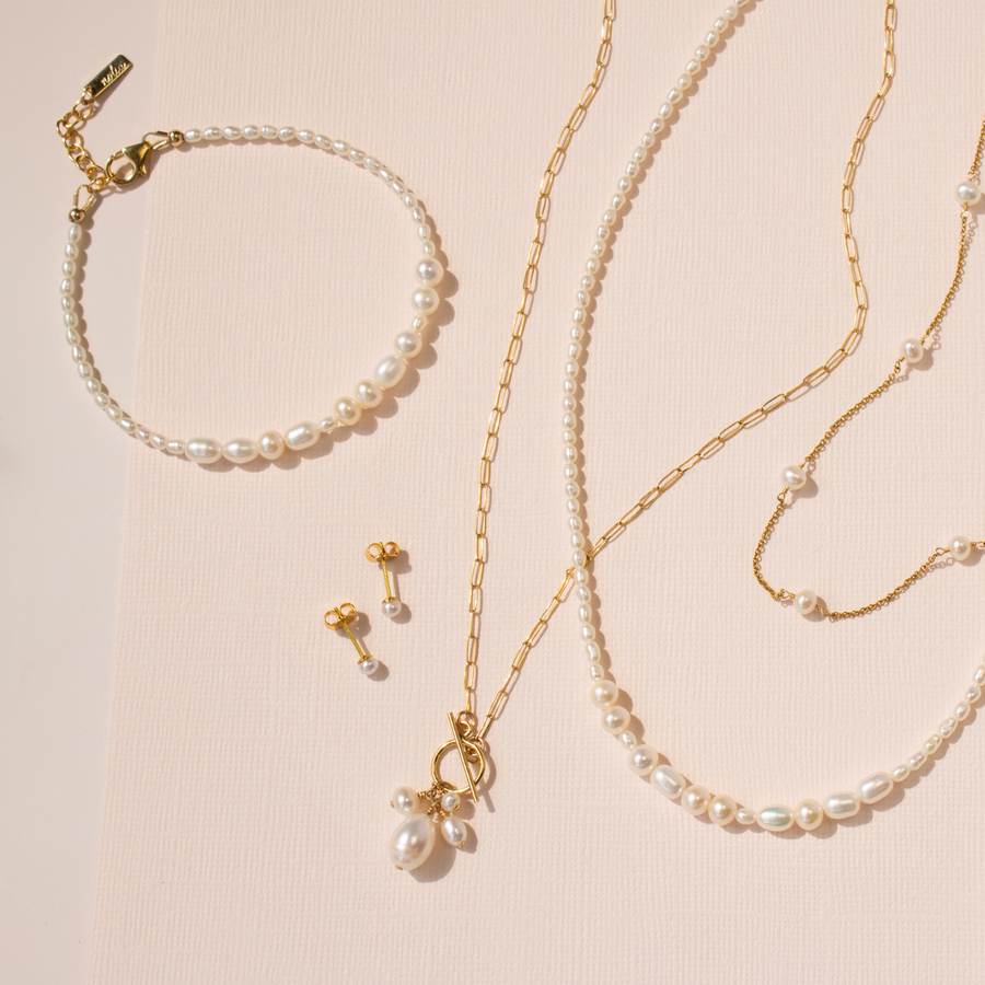 ILY Morse Code Pearl Bracelet