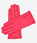 Sofia (coral) - Italian lambskin leather gloves with silk lining 1