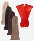 FS01W4 (black) - Italian 4-button length silk lined leather gloves 2